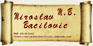 Miroslav Bačilović vizit kartica